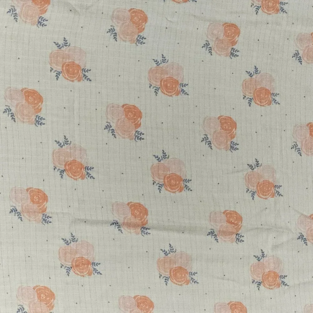 Aden & Anais Ideal Baby Pink White Rose Flower Muslin Swaddle Blanket NEVER USED